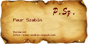 Paur Szabin névjegykártya
